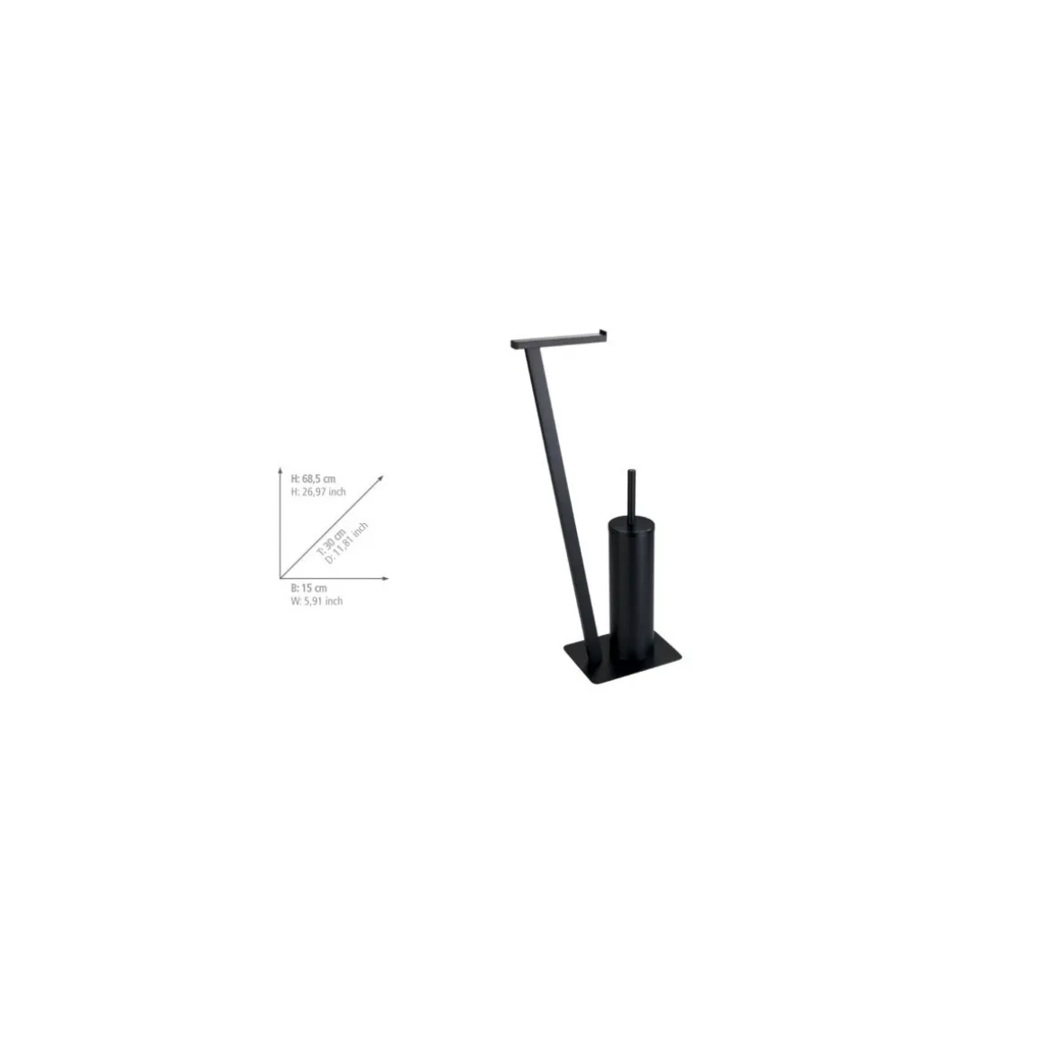 Wenko Stand WC-Garnitur Lirio Schwarz matt