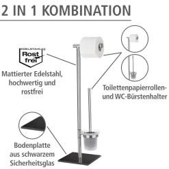 Wenko Stand WC-Garnitur Lima Edelstahl rostfrei
