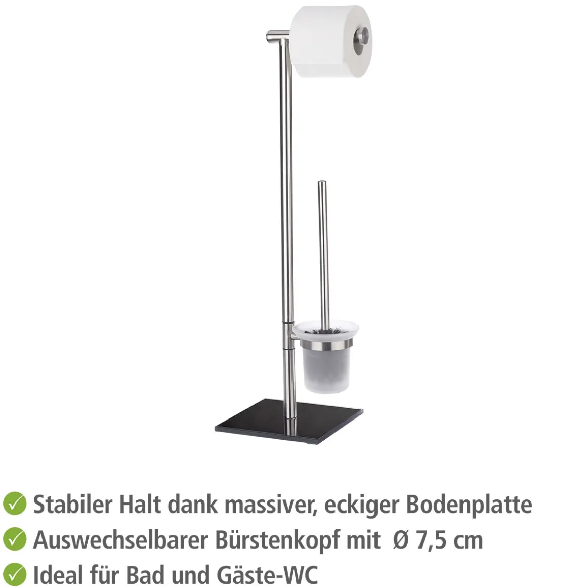 Wenko Stand WC-Garnitur Lima Edelstahl rostfrei