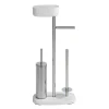 Wenko Stand WC-Garnitur mit Box Rivazza Weiß integrierter Toilettenpapierhalter Ersatzrollenhalter und WC-Bürstenhalter mit Ablagebox