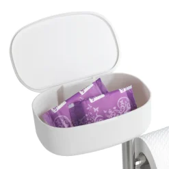 Wenko Stand WC-Garnitur mit Box Rivazza Weiß integrierter Toilettenpapierhalter Ersatzrollenhalter und WC-Bürstenhalter mit Ablagebox