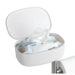 Wenko Stand WC-Garnitur mit Box Rivazza Weiß integrierter Toilettenpapierhalter Ersatzrollenhalter und WC-Bürstenhalter mit Ablagebox