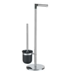 Wenko Stand WC-Garnitur Parus Edelstahl glänzend 2in1 Kombination aus glänzendem Edelstahl