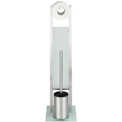 Wenko Stand WC-Garnitur Rivalta Edelstahl Matt inklusive Ersatzbürste rostfrei