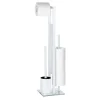 Wenko Stand WC-Garnitur Rivalta Weiß integrierter Toilettenpapierhalter und WC-Bürstenhalter