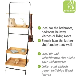 Wenko Standregal Loft Wohnregal Badezimmerregal aus Bambus