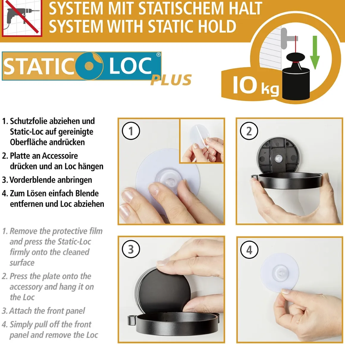 Wenko Static-Loc Wandablage Alba Badezimmerablage