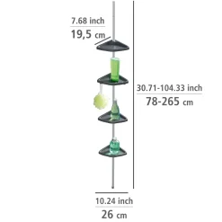 Wenko Teleskop Duschecke Easy Silber mit 4 Ablagen