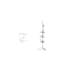 Wenko Teleskop Duschecke Premium glänzend mit 3 Ablagen und Spiegel