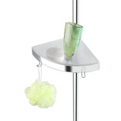 Wenko Teleskop Duschecke Premium glänzend mit 3 Ablagen und Spiegel