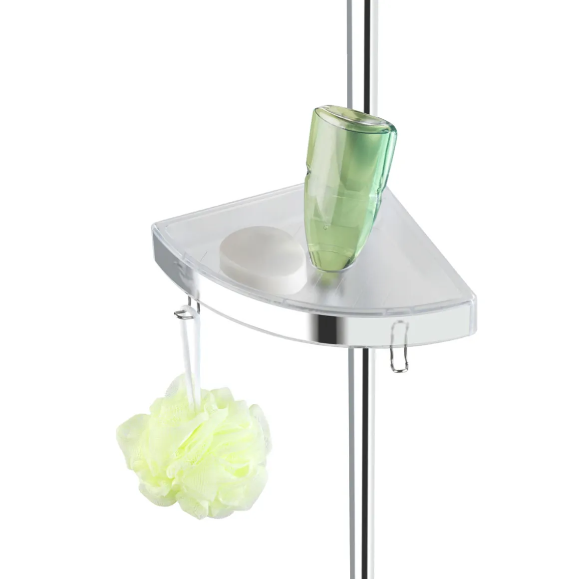 Wenko Teleskop Duschecke Premium glänzend mit 3 Ablagen und Spiegel