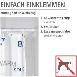 Wenko Teleskop Duschstange extra stark Weiß 110 - 245 cm