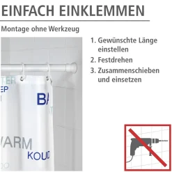 Wenko Teleskop Duschstange extra stark Weiß 110 - 185 cm