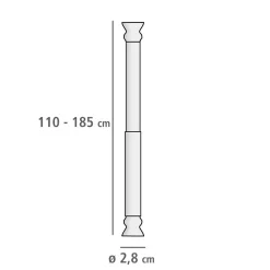Wenko Teleskop Duschstange extra stark Weiß 110 - 185 cm