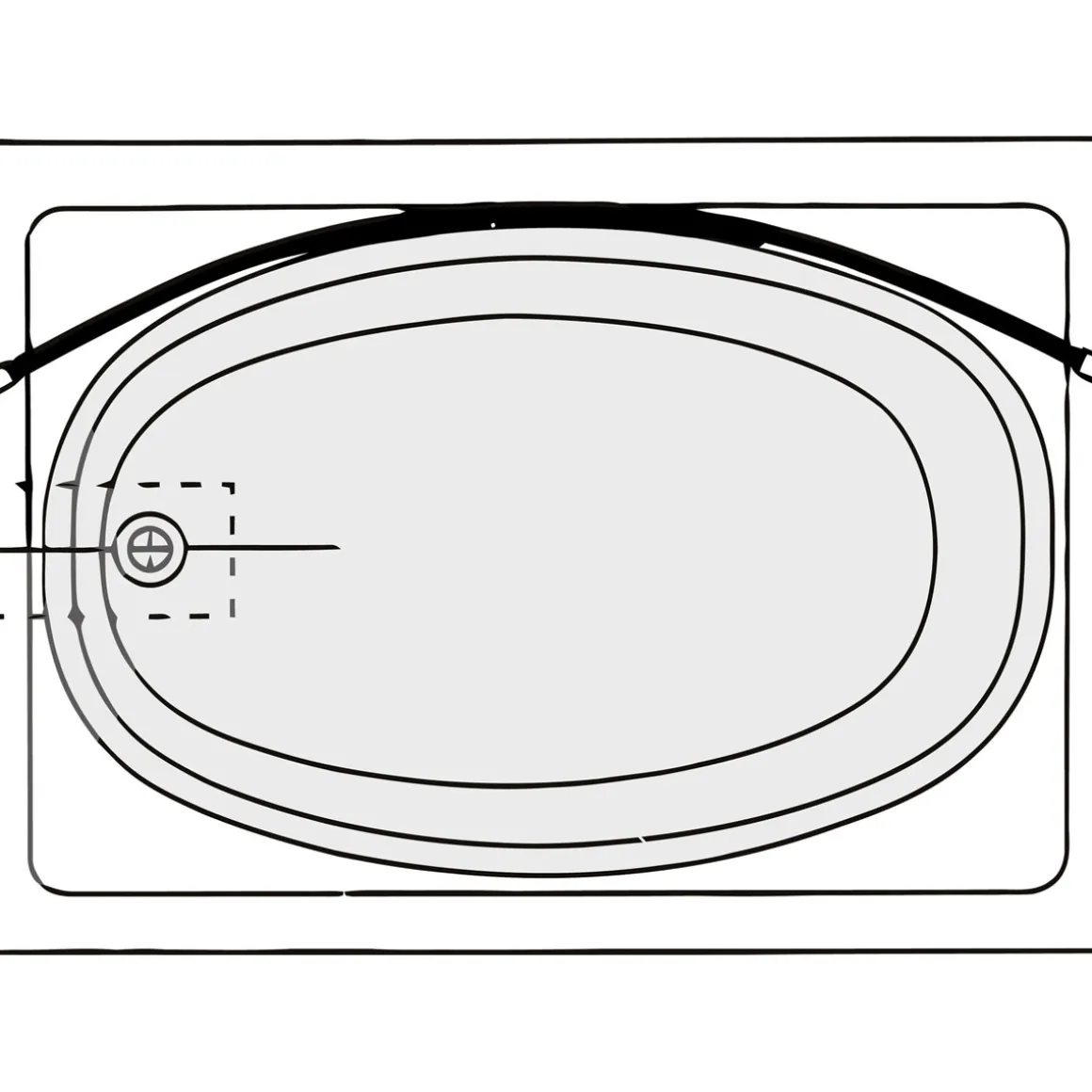Wenko Teleskop-Badewannenstange bogenförmig Chrom 110 - 200 cm