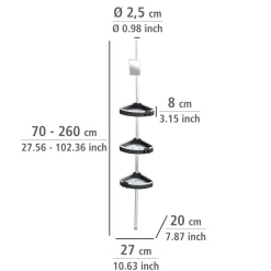 Wenko Teleskop-Duschecke Wave mit 3 Ablagen und Spiegel