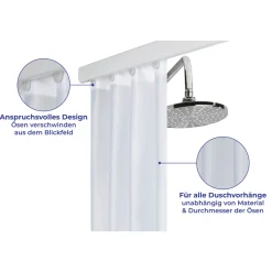 Wenko Teleskop-Duschschiene Era Weiß 75-125 cm Duschvorhang-Schiene