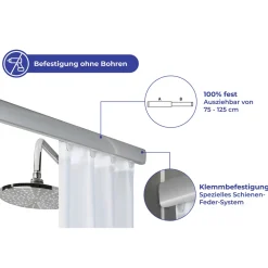Wenko Teleskop-Duschschiene Era Chrom 75-125 cm Duschvorhangschiene