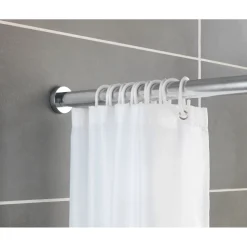 Wenko Teleskop-Duschstange Luz 110 - 185 cm Chrom Ausziehbare Duschvorhangstange aus rostfreiem Edelstahl