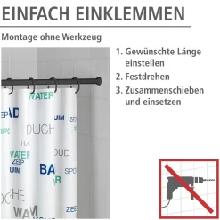 Wenko Teleskop-Duschstange Schwarz 110 - 185 cm