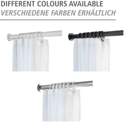 Wenko Teleskop-Duschstange Luz 110 - 185 cm Weiß Ausziehbare Duschvorhangstange aus rostfreiem Aluminium