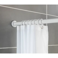 Wenko Teleskop-Duschstange Luz 110 - 185 cm Weiß Ausziehbare Duschvorhangstange aus rostfreiem Aluminium