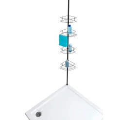 Wenko Teleskop-Eckregal Dolcedo Edelstahl Schwarz matt rostfrei Duschregal