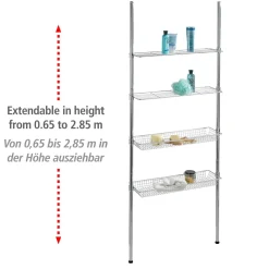 Wenko Teleskopregal Ellera mit 2 Ablagen und 2 Körben