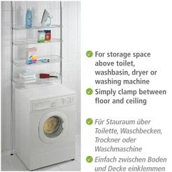 Wenko Teleskopregal Ellera mit 2 Ablagen und 2 Körben