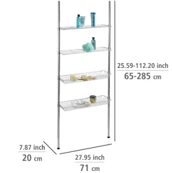 Wenko Teleskopregal Ellera mit 2 Ablagen und 2 Körben