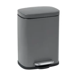 Wenko Treteimer Leno Easy-Close Grau lackierter Stahl Absenkautomatik 5 L