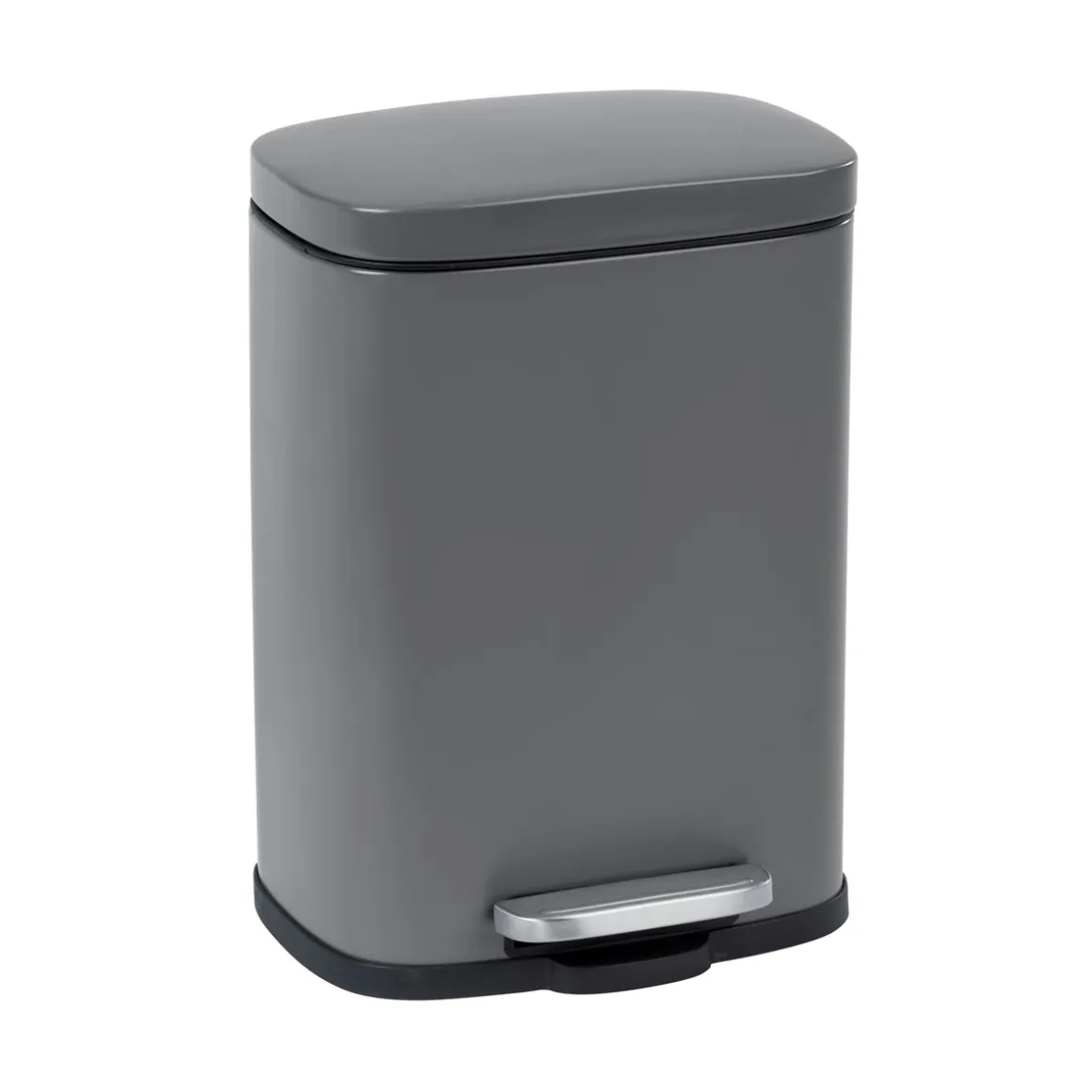 Wenko Treteimer Leno Easy-Close Grau lackierter Stahl Absenkautomatik 5 L