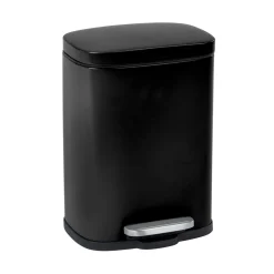 Wenko Treteimer Leno Schwarz 5 L Kosmetikeimer Abfalleimer