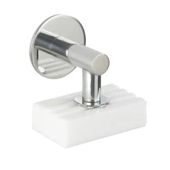 Wenko Turbo-Loc Edelstahl Magnetseifenhalter glänzend Seifenhalter mit Magnet und Turbo-Loc Wandbefestigung zum Ankleben