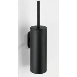 Wenko Turbo-Loc Edelstahl WC-Garnitur Orea Black Matt geschlossen WC-Bürstenhalter Befestigen ohne bohren