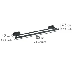 Wenko Turbo-Loc Edelstahl Badetuchstange Duo Orea Black Matt Handtuchstange Befestigen ohne bohren