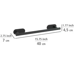 Wenko Turbo-Loc Edelstahl Badetuchstange Orea Black Matt Handtuchhalter Befestigen ohne bohren