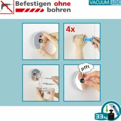 Wenko Vacuum-Loc Wand Zahnputzbecher Milazzo 2er Set Befestigung ohne bohren