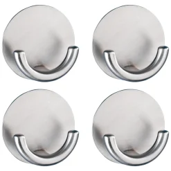 Wenko Wandhaken Rondo matt 4er Set Edelstahl selbstklebend rostfrei