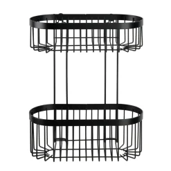 Wenko Wandregal 2 Etagen Classic Plus Black mit Vacuum-Loc Adapter Befestigen ohne bohren