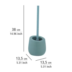 Wenko WC-Garnitur Badi Blaugrau Keramik WC-Bürstenhalter