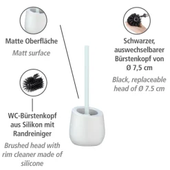 Wenko WC-Garnitur Badi Weiß Keramik WC-Bürstenhalter