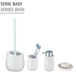 Wenko WC-Garnitur Badi Weiß Keramik WC-Bürstenhalter