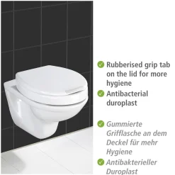 Wenko WC-Sitz Secura Comfort aus antibakteriellem Duroplast mit Sitzflächenerhöhung