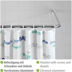 Wenko Winkelstange Universal extra stark Chrom variabel 25 mm