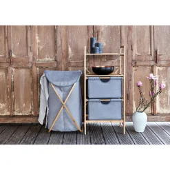 Wenko Wäschesammler Bahari aus Bambus Wäschekorb 79 l