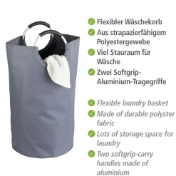 Wenko Wäschesammler Jumbo Anthrazit Multifunktionstasche 69 l