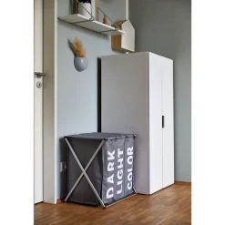 Wenko Wäschesammler Trio Top Grau Wäschekorb 118 l