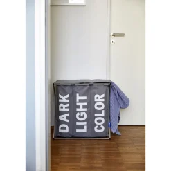 Wenko Wäschesammler Trio Top Grau Wäschekorb 118 l