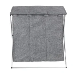 Wenko Wäschesammler Trio Top Grau meliert Wäschekorb 118 l